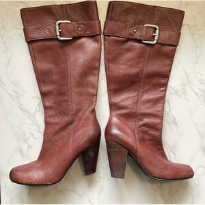 FOSSIL Women’s size 10 - Brown Leather Boots with Buckles and Zippers